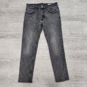 All Saints Dean 1 Gray Straight Stretch Button Fly Denim Jeans Men's Size 30